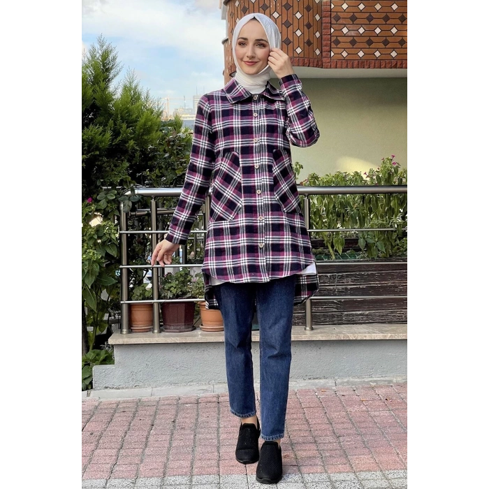 Moda Çizgi Desenli Tunik