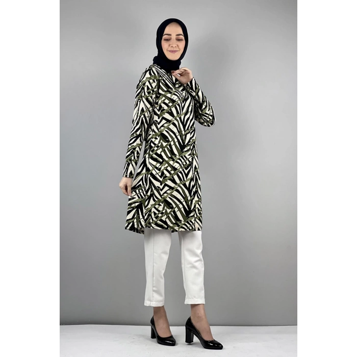 Moda Çizgi Desenli Tunik