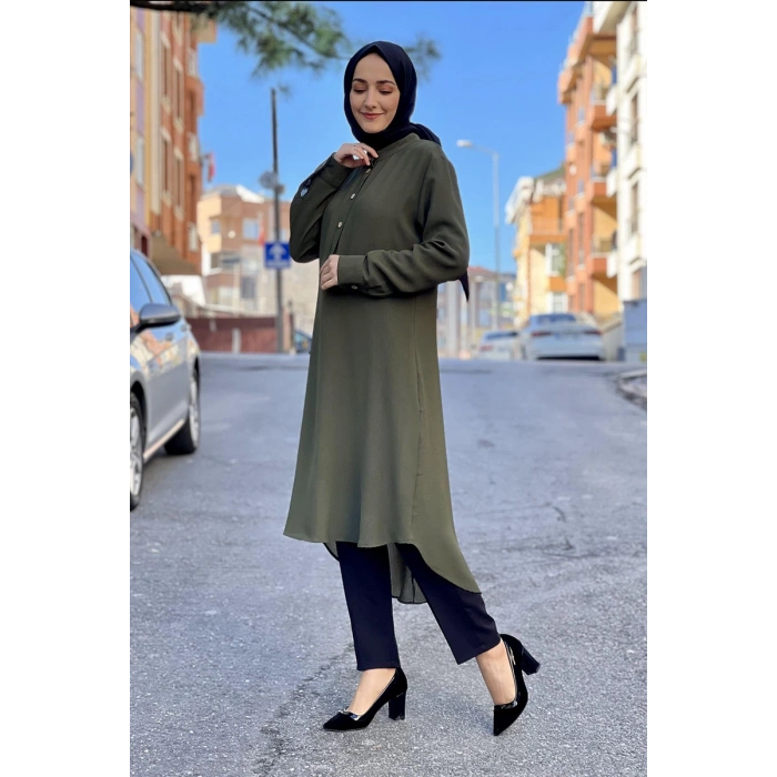 Moda Çizgi Desenli Tunik