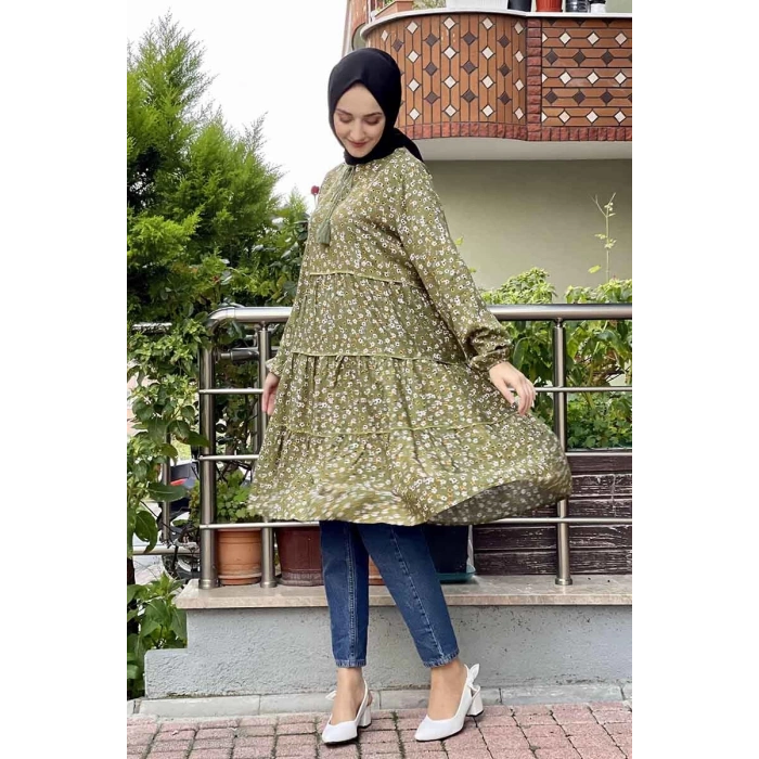 Moda Çizgi Desenli Tunik