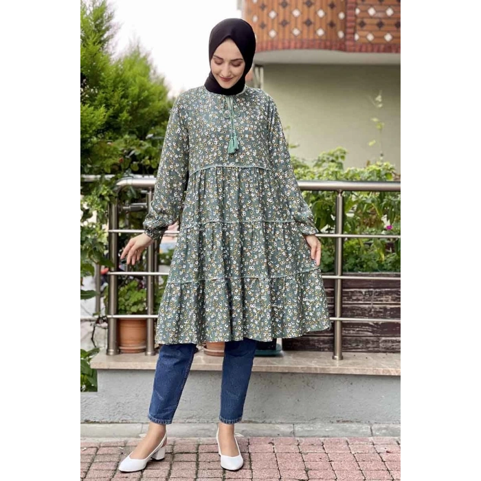 Moda Çizgi Desenli Tunik