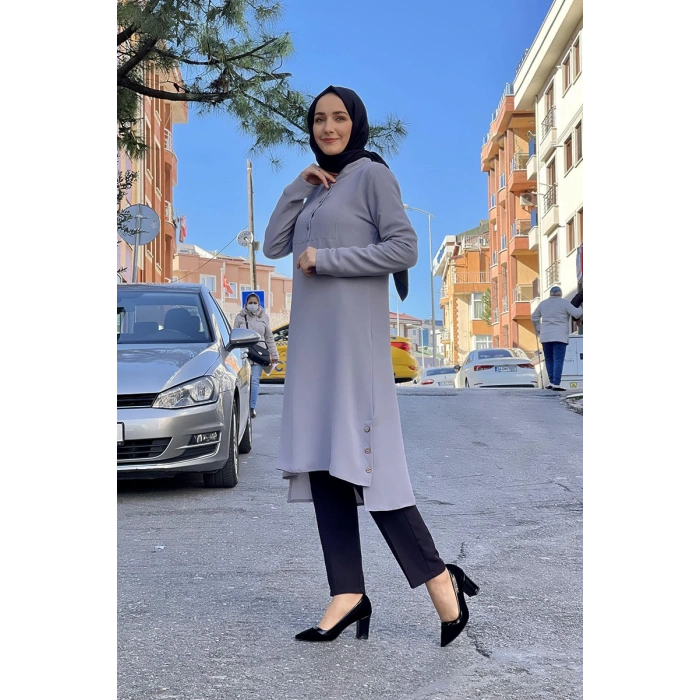 Moda Çizgi Desenli Tunik