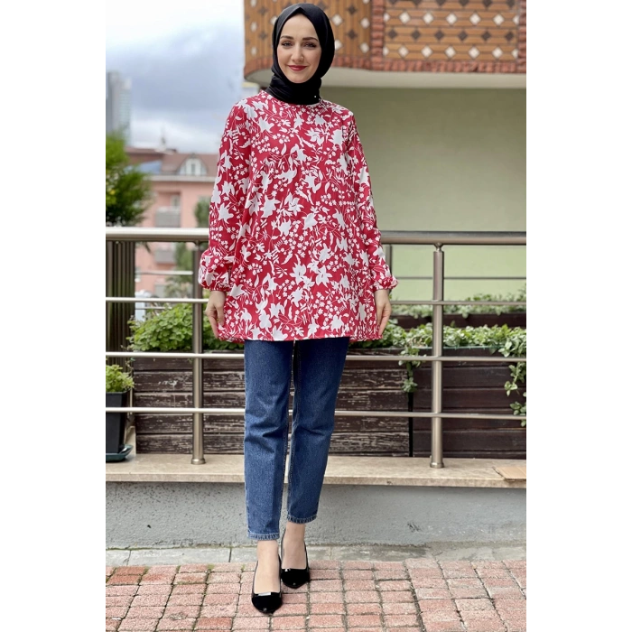 Moda Çizgi Desenli Tunik