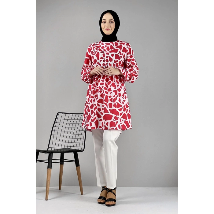 Moda Çizgi Desenli Tunik