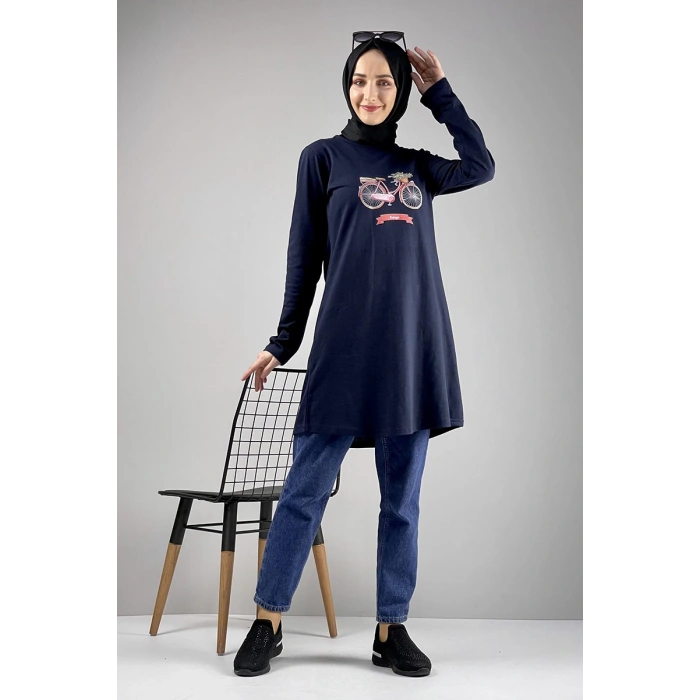 Moda Çizgi Desenli Tunik