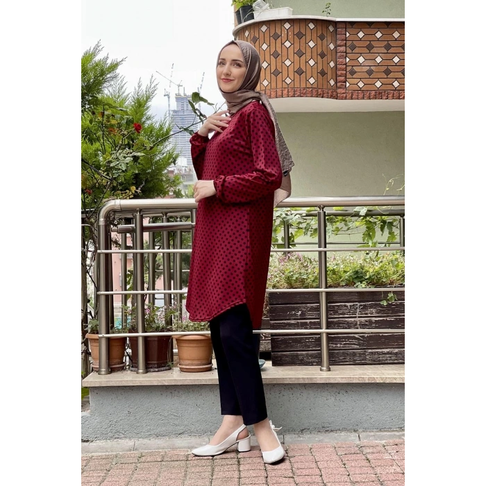 Moda Çizgi Desenli Tunik