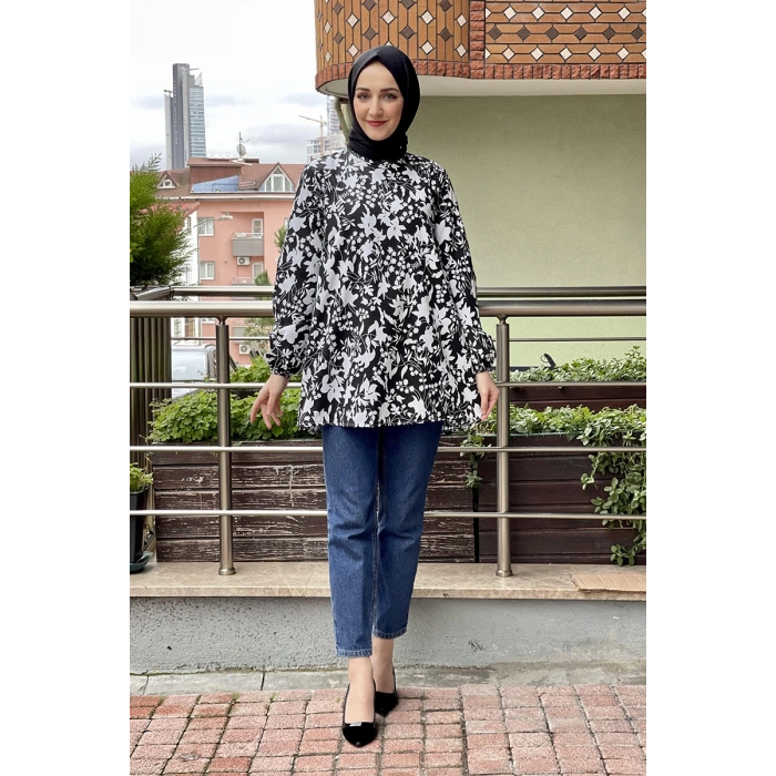 Moda Çizgi Desenli Tunik