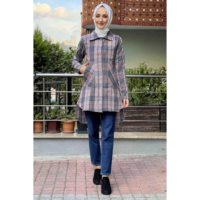 Moda Çizgi Desenli Tunik