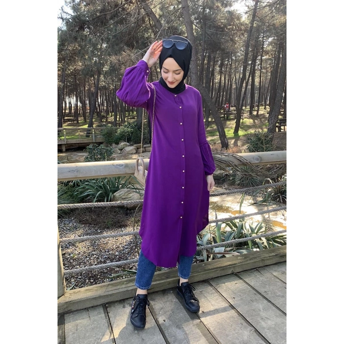 Moda Çizgi Desenli Tunik