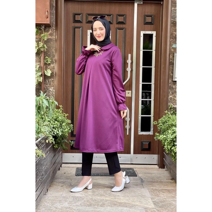 Moda Çizgi Desenli Tunik