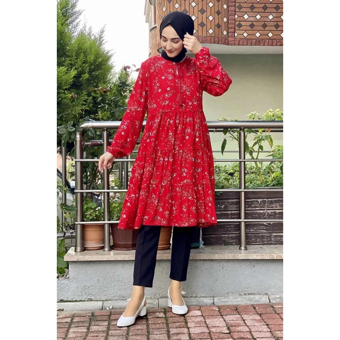 Moda Çizgi Desenli Tunik