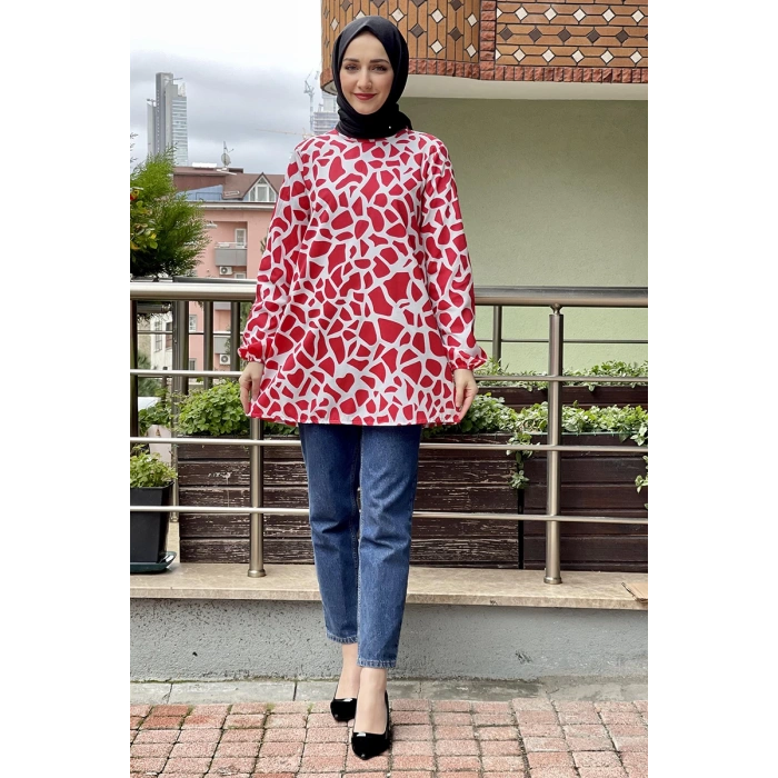 Moda Çizgi Desenli Tunik