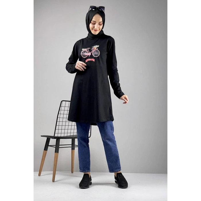 Moda Çizgi Desenli Tunik