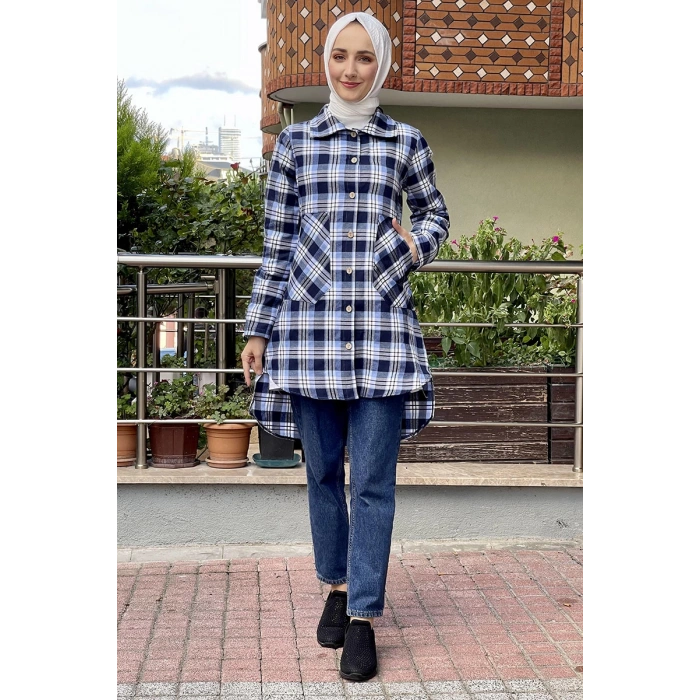 Moda Çizgi Desenli Tunik