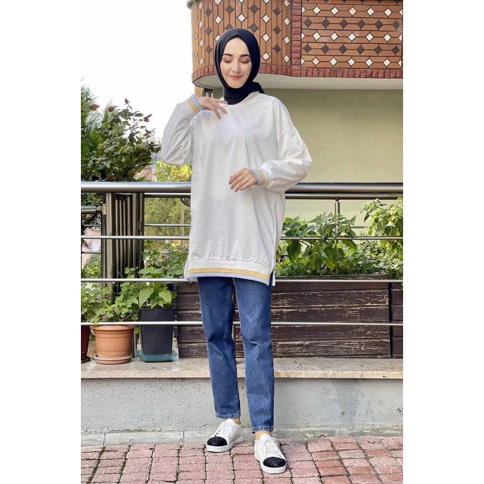 Moda Çizgi Desenli Tunik