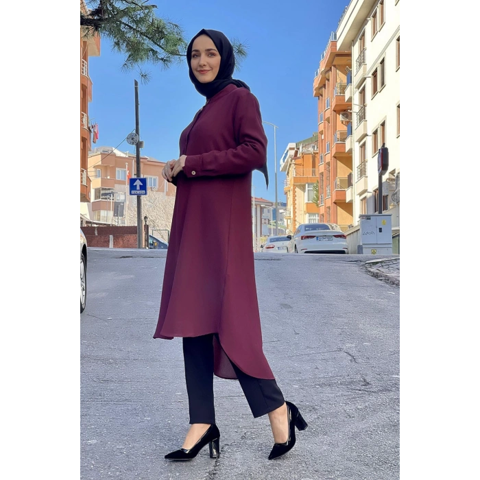 Moda Çizgi Desenli Tunik