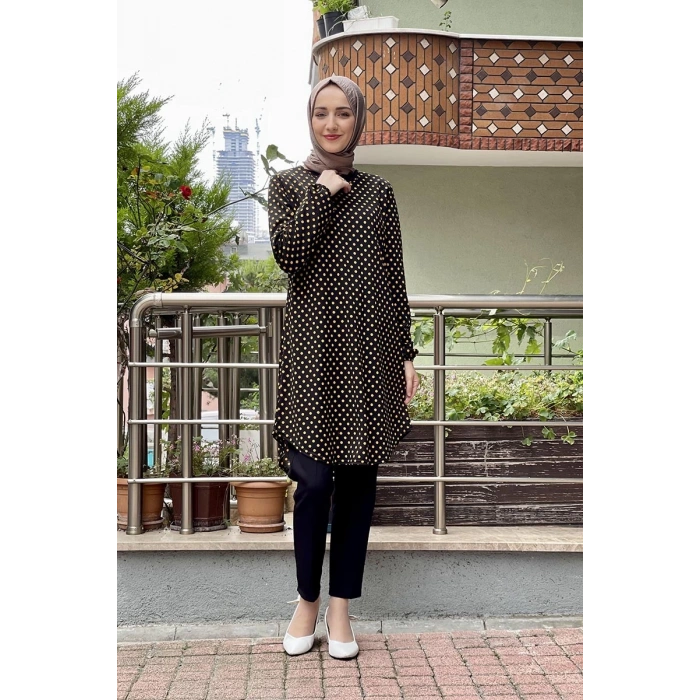 Moda Çizgi Desenli Tunik