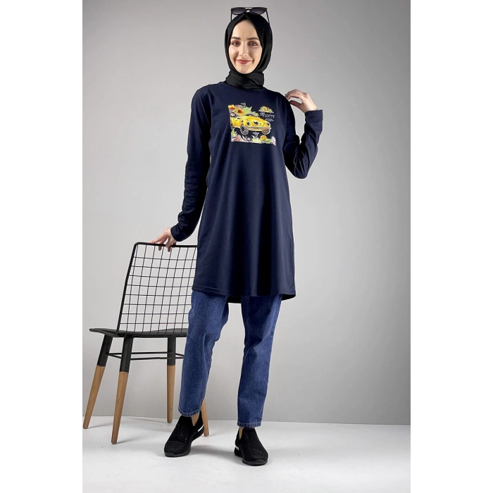 Moda Çizgi Desenli Tunik