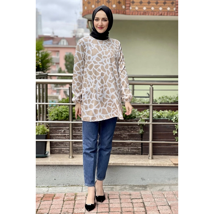 Moda Çizgi Desenli Tunik