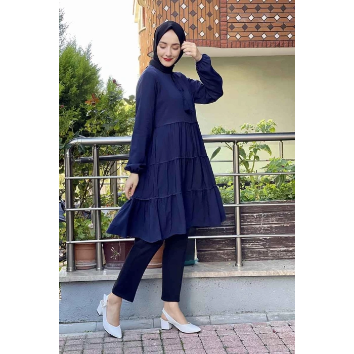 Moda Çizgi Desenli Tunik