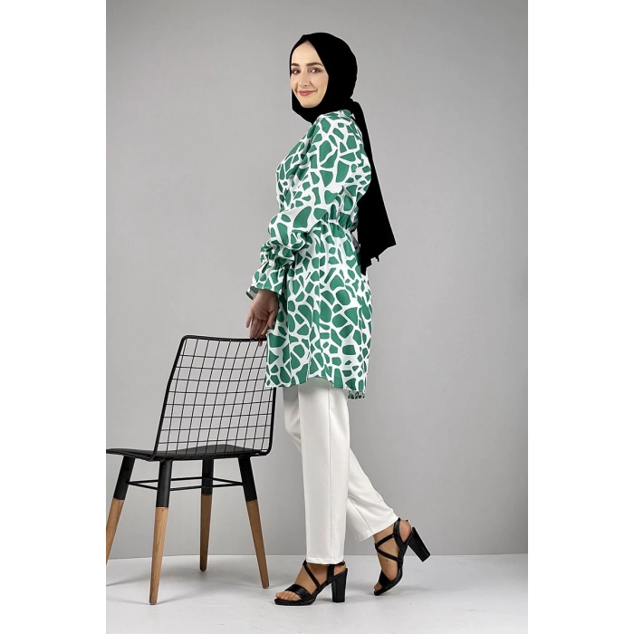 Moda Çizgi Desenli Tunik