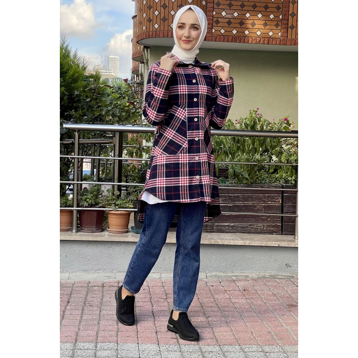 Moda Çizgi Desenli Tunik