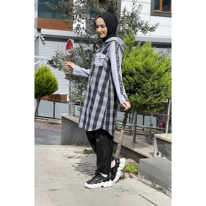 Moda Çizgi Desenli Tunik