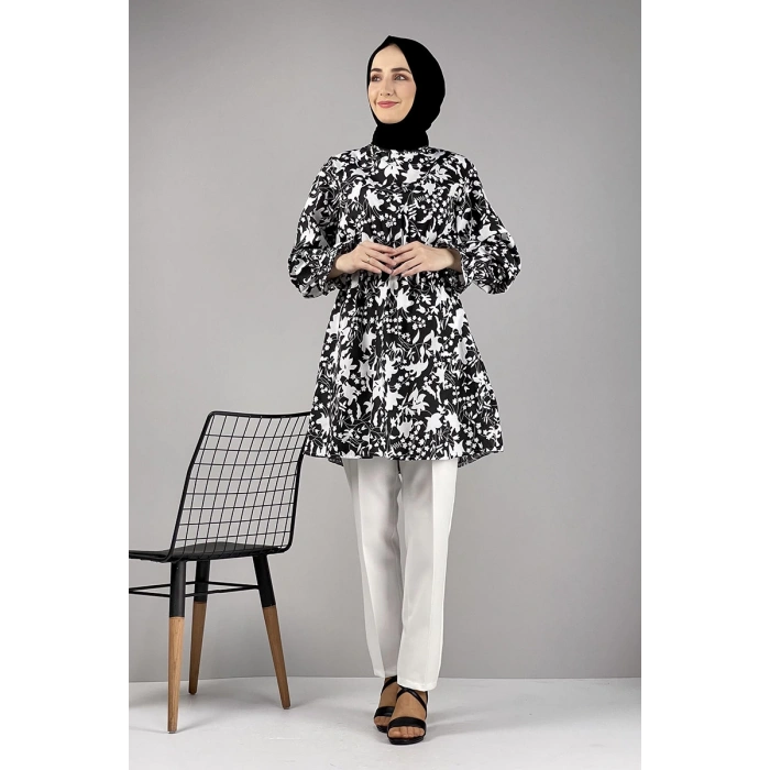 Moda Çizgi Desenli Tunik