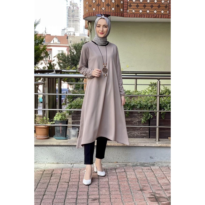 Moda Çizgi Desenli Tunik