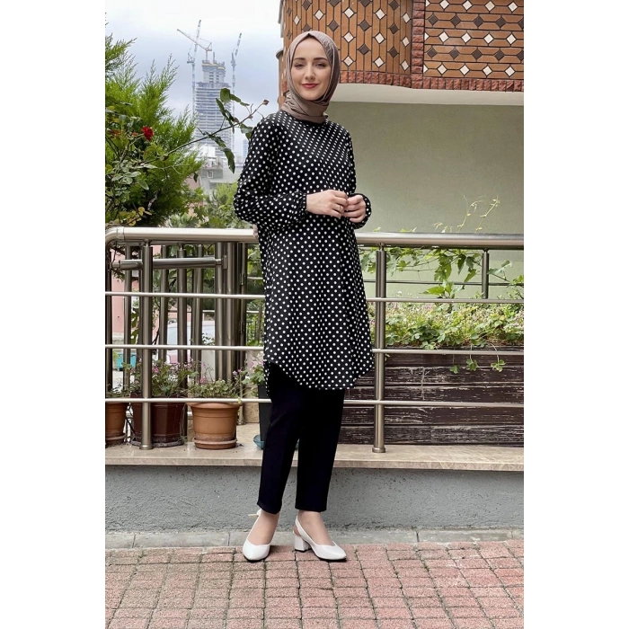 Moda Çizgi Desenli Tunik