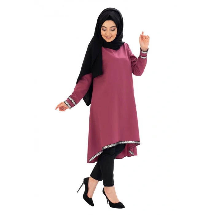 Moda Çizgi Desenli Tunik