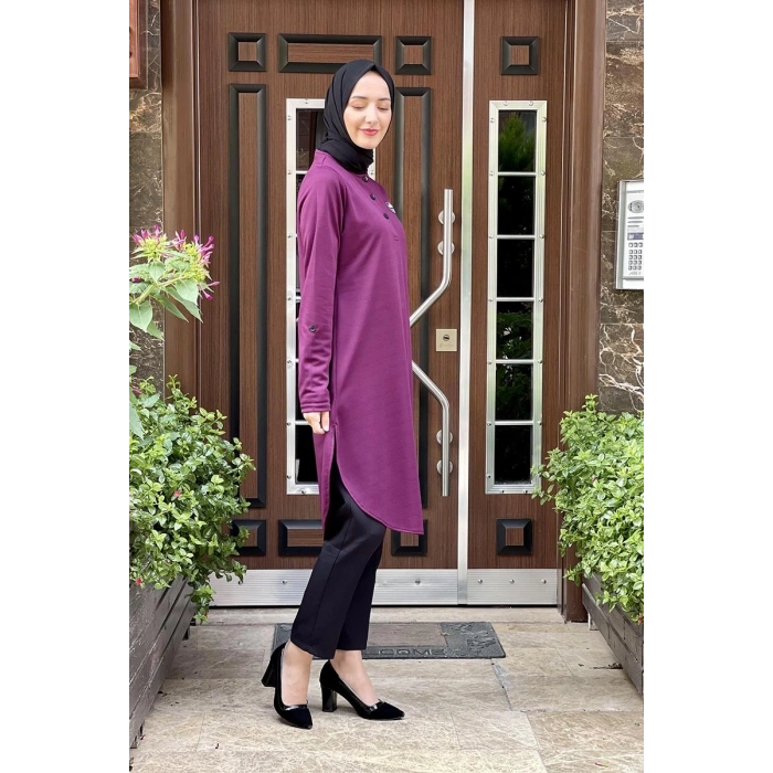 Moda Çizgi Desenli Tunik