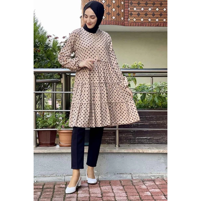 Moda Çizgi Desenli Tunik