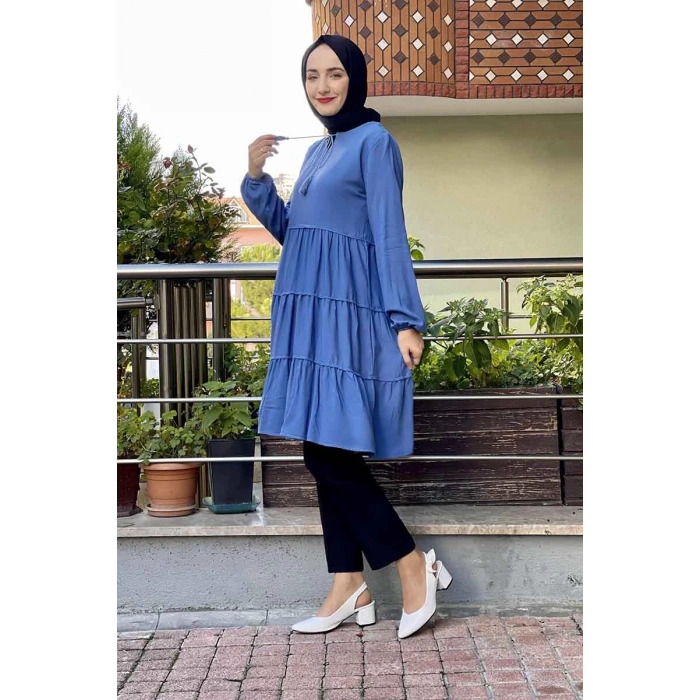 Moda Çizgi Desenli Tunik