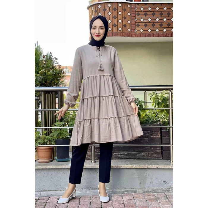 Moda Çizgi Desenli Tunik