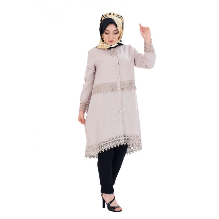 Moda Çizgi Desenli Tunik