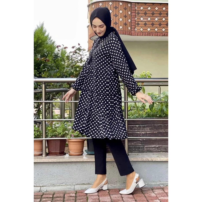 Moda Çizgi Desenli Tunik