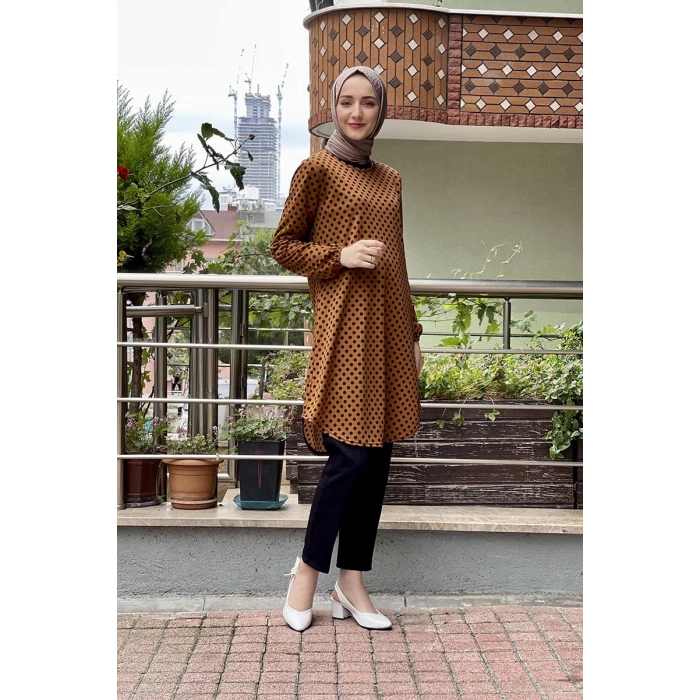 Moda Çizgi Desenli Tunik