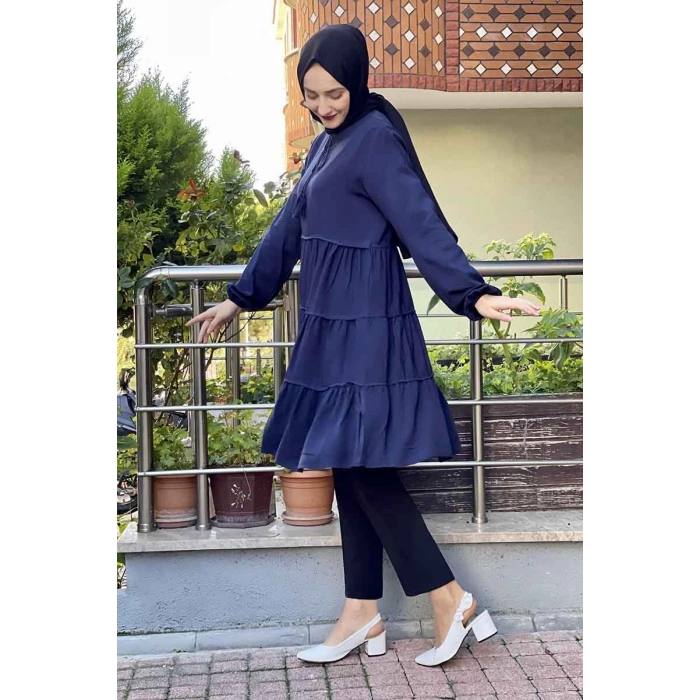 Moda Çizgi Desenli Tunik