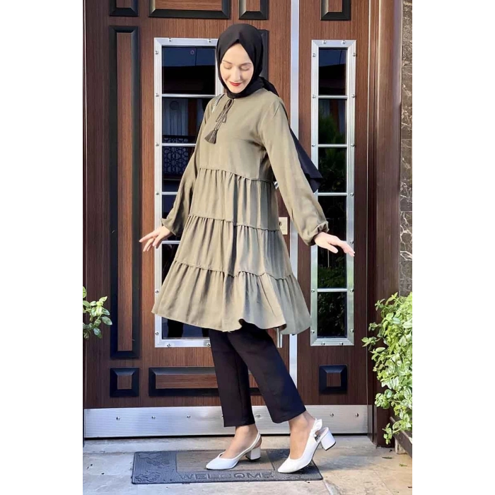 Moda Çizgi Desenli Tunik