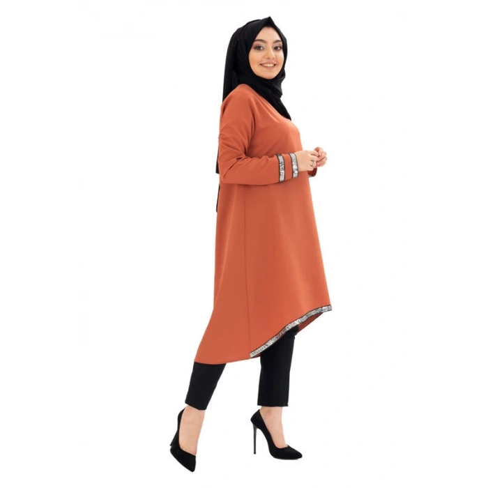 Moda Çizgi Desenli Tunik