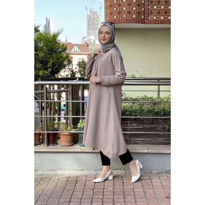 Moda Çizgi Desenli Tunik