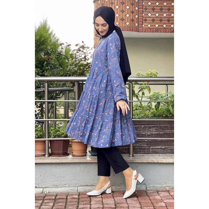 Moda Çizgi Desenli Tunik