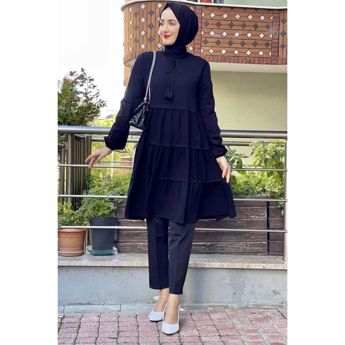 Moda Çizgi Desenli Tunik