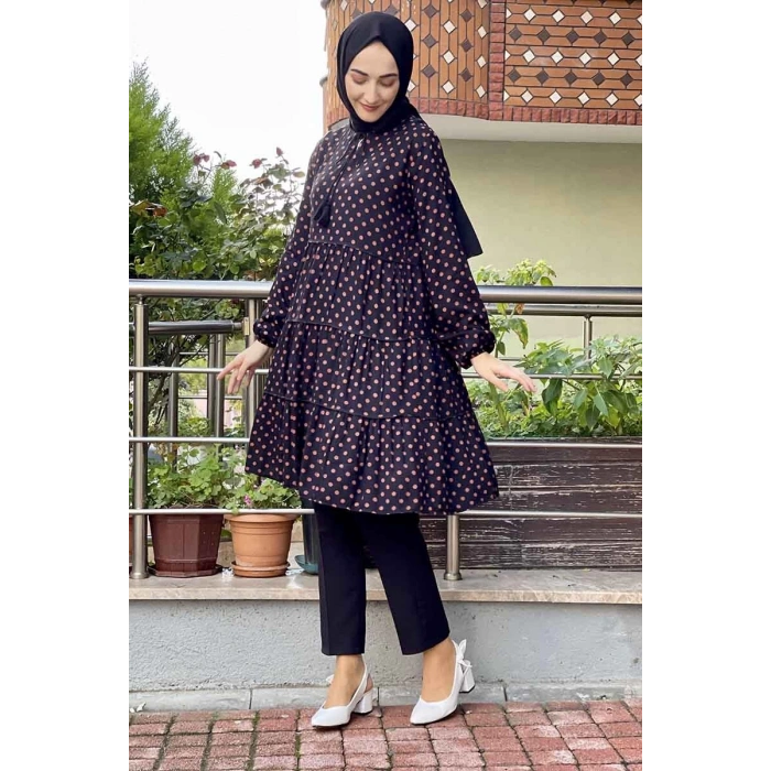 Moda Çizgi Desenli Tunik