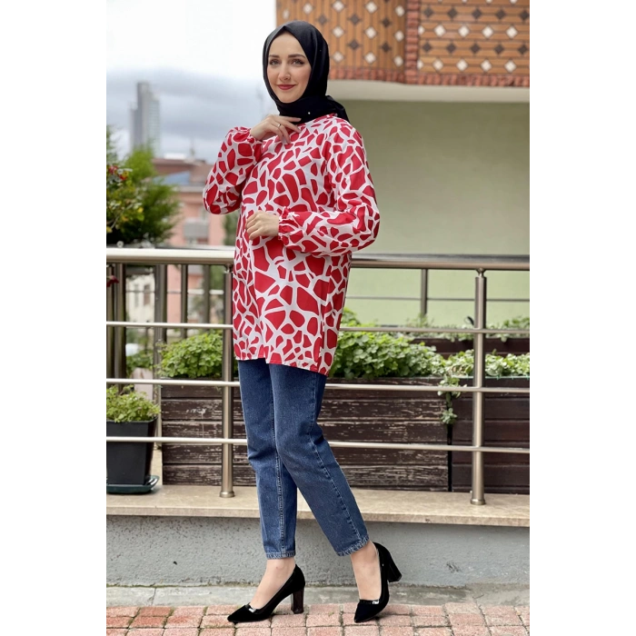 Moda Çizgi Desenli Tunik