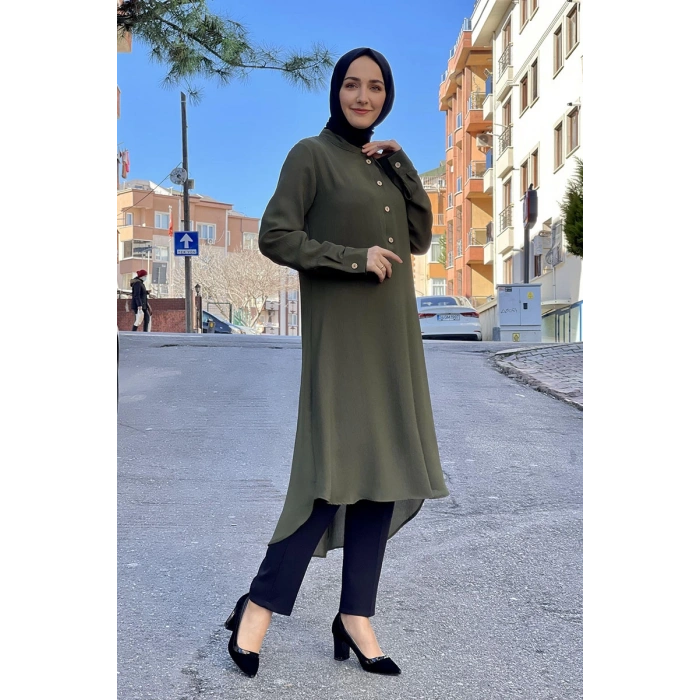 Moda Çizgi Desenli Tunik