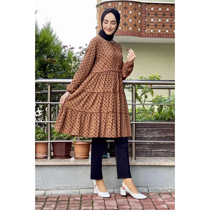 Moda Çizgi Desenli Tunik