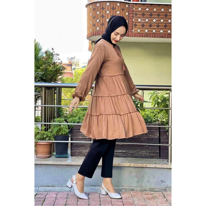 Moda Çizgi Desenli Tunik