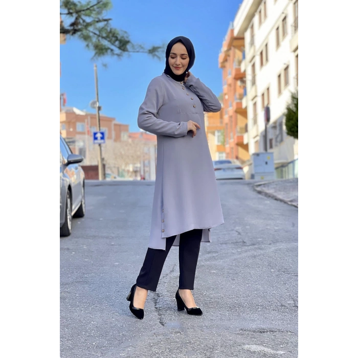 Moda Çizgi Desenli Tunik